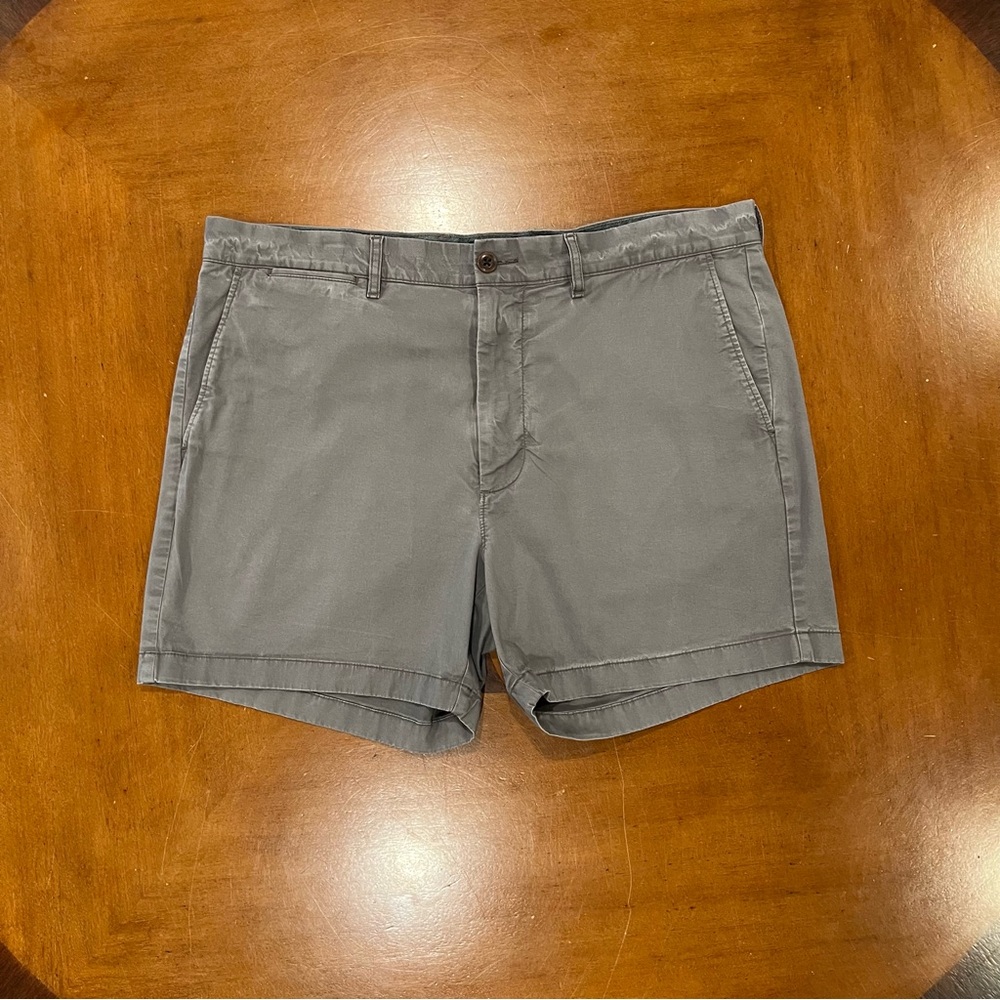 J.Crew Men’s 5” Stretch Cotton Flat Front Chino Shorts Gray 36 Cotton Preppy - Picture 3 of 16